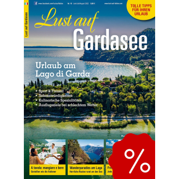 Titelblatt der Ausgabe Lust auf Gardases mit einer Küstenlandschaft