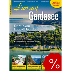 Titelblatt der Ausgabe Lust auf Gardases mit einer K&uuml;stenlandschaft